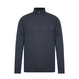 Firetrap Mens Zip Neck Long-Sleeved Sweatshirt / Charcoal Marl